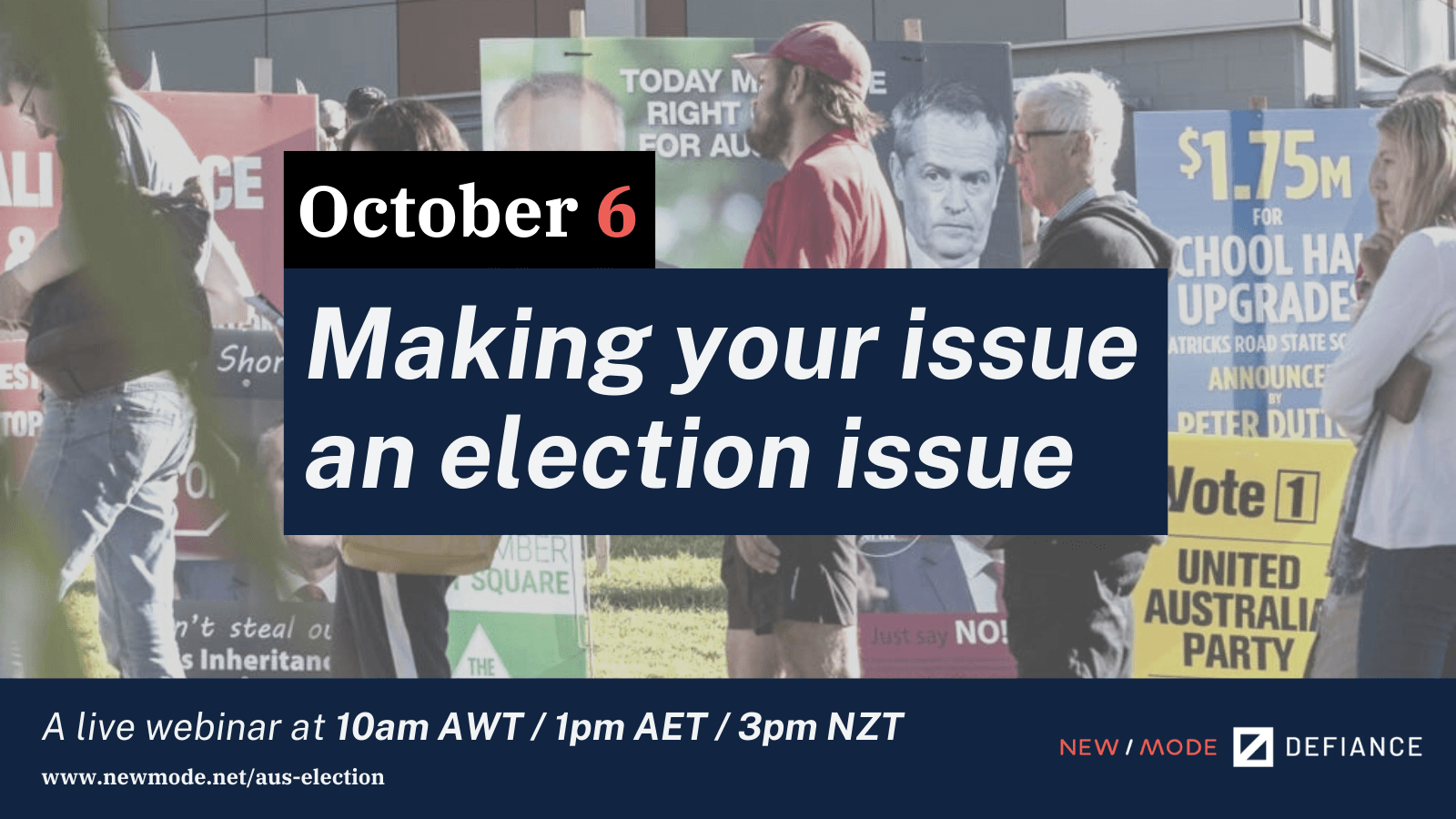 Aus Election Make your issue an election issue webinar