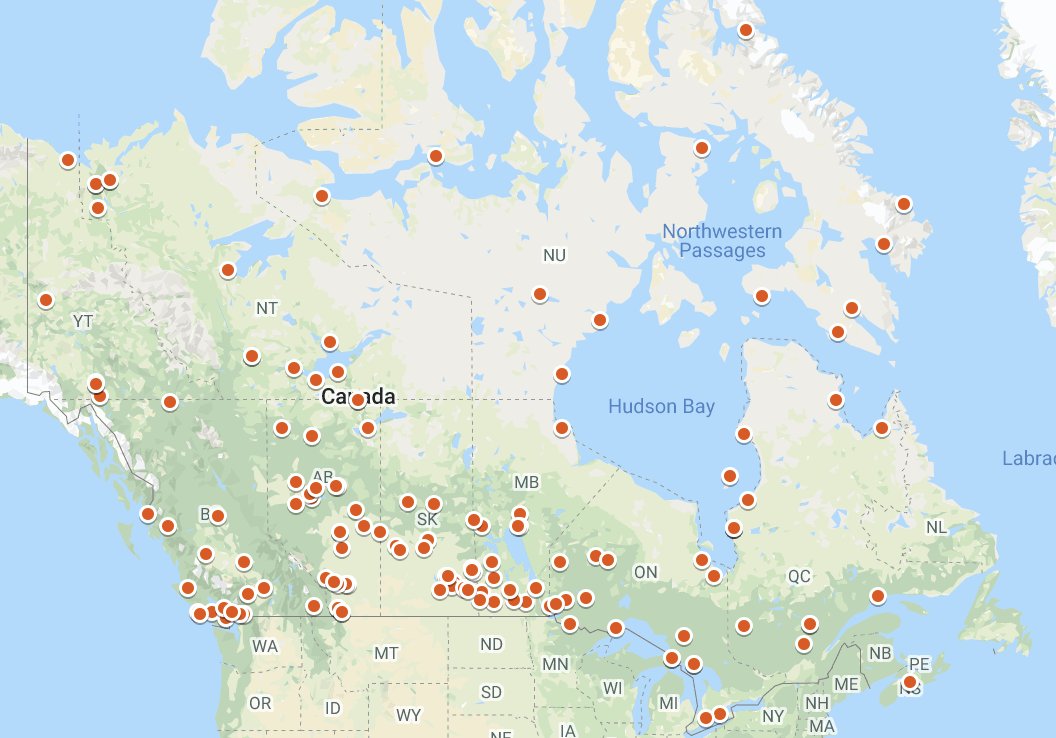 every residential school in canada map